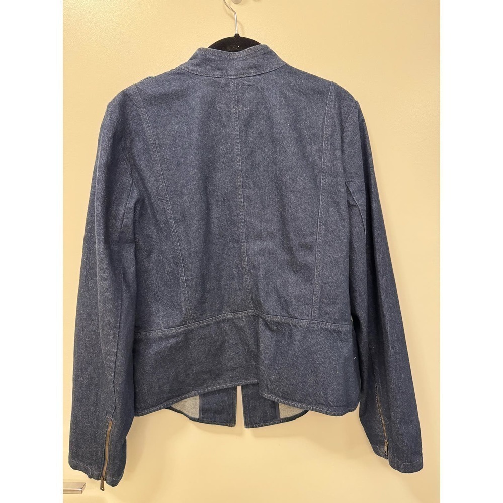 Banana Republic $168 Military NWT Dark Blue Denim Structured Jacket Large - Picture 4 of 9